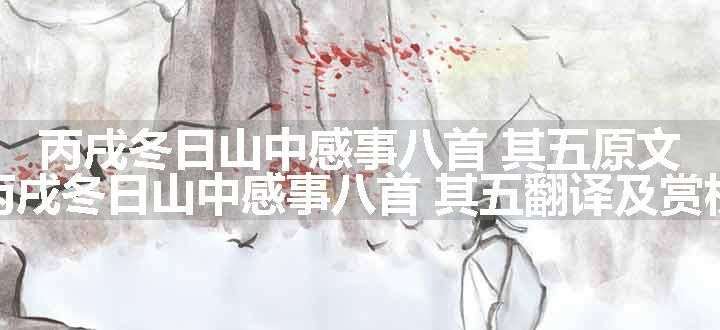 丙戌冬日山中感事八首 其五