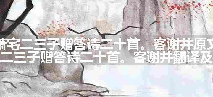 萧宅二三子赠答诗二十首。客谢井原文、翻译和赏析