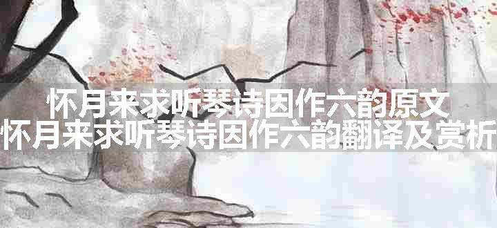 怀月来求听琴诗因作六韵