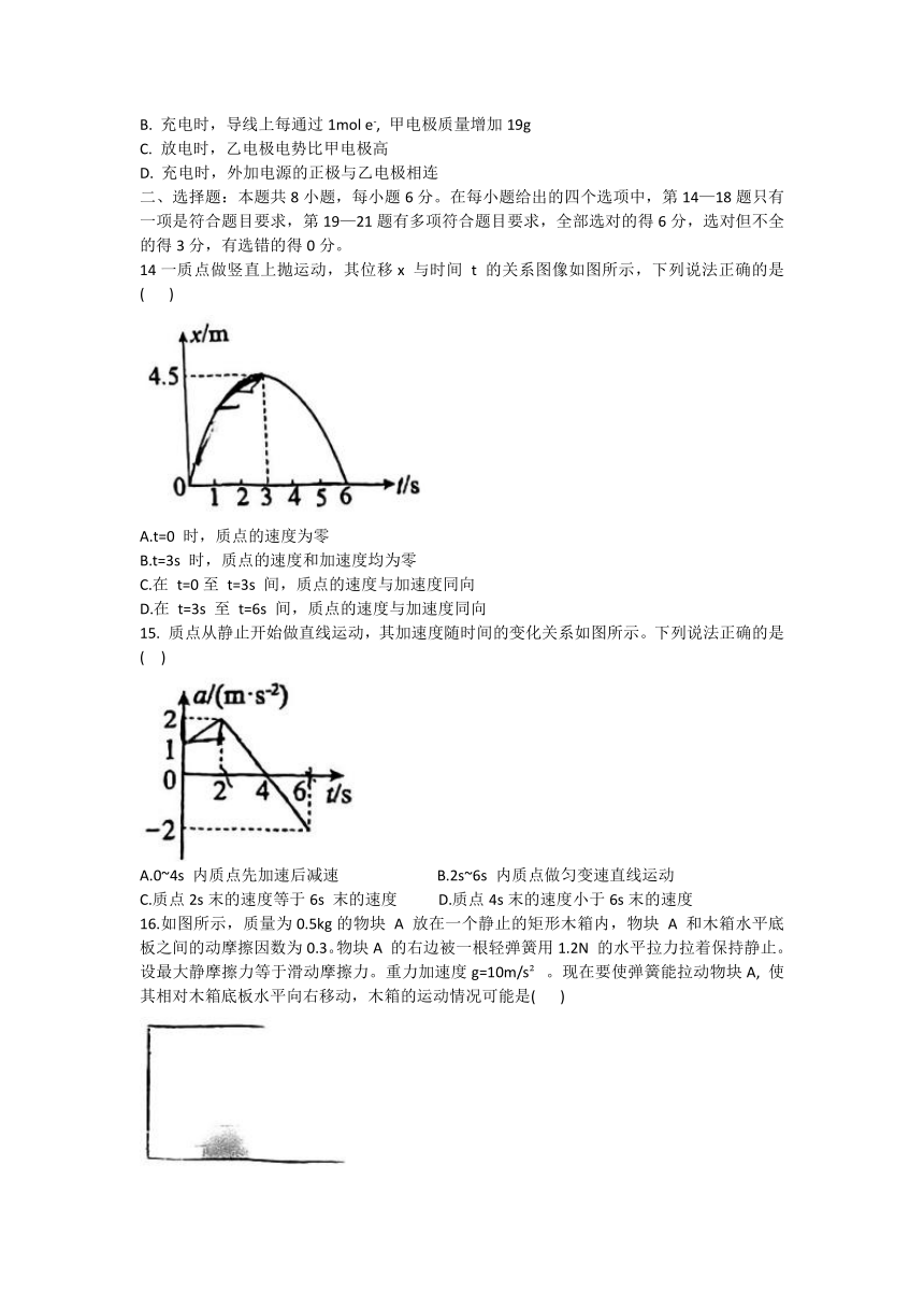 四川省攀枝花市重点中学校2023-2024学年高三上学期第一次统一考试理科综合试卷（含答案）