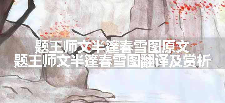 题王师文半篷春雪图