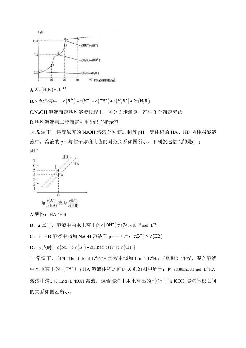 第八单元 水溶液中的离子平衡——水的电离及溶液的酸碱性 （含解析） 训练卷——2024届人教版（2019）高中化学一轮复习