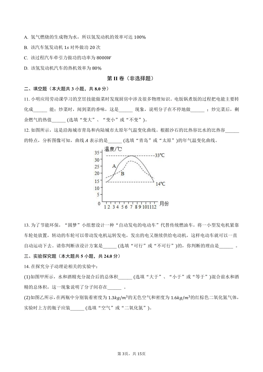 2023-2024学年山西省吕梁市文水县多校九年级（上）段考物理试卷（一）（含解析）