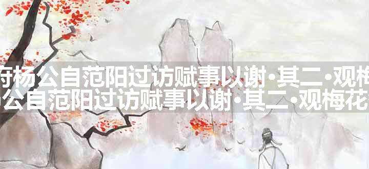 元夕开府杨公自范阳过访赋事以谢·其二·观梅花