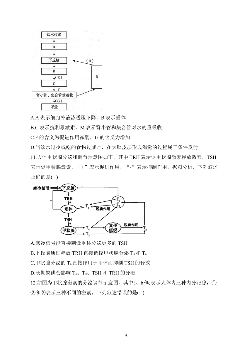 3.2神经系统通过下丘脑控制内分泌系统（含解析）——2023-2024学年高二生物学浙科版（2019）选择性必修一课时分层练