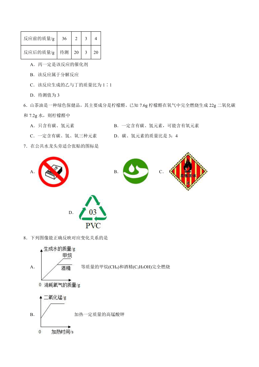 第4章 认识化学变化 检测题（含答案）2023-2024学年沪教版（全国）初中化学九年级上册