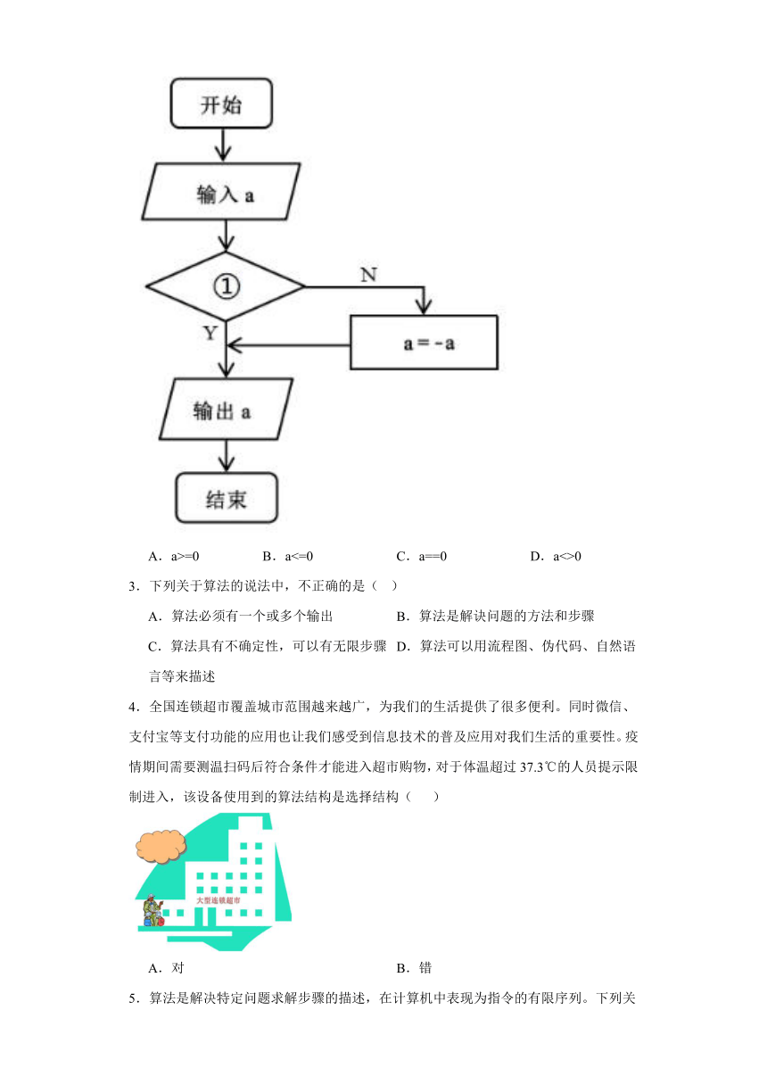 第四单元 计算机与问题解决 单元测试（含答案）2022-—2023学年教科版（2019）高中信息技术必修1