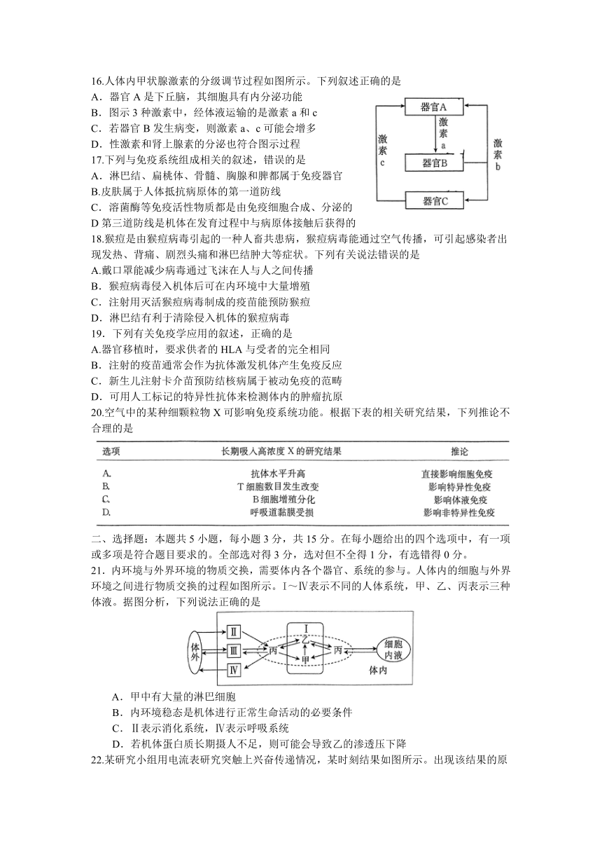 吉林省松原市前郭尔罗斯蒙古族自治县第五高级中学2023~2024学年高二上学期期中考试生物试题（含答案）