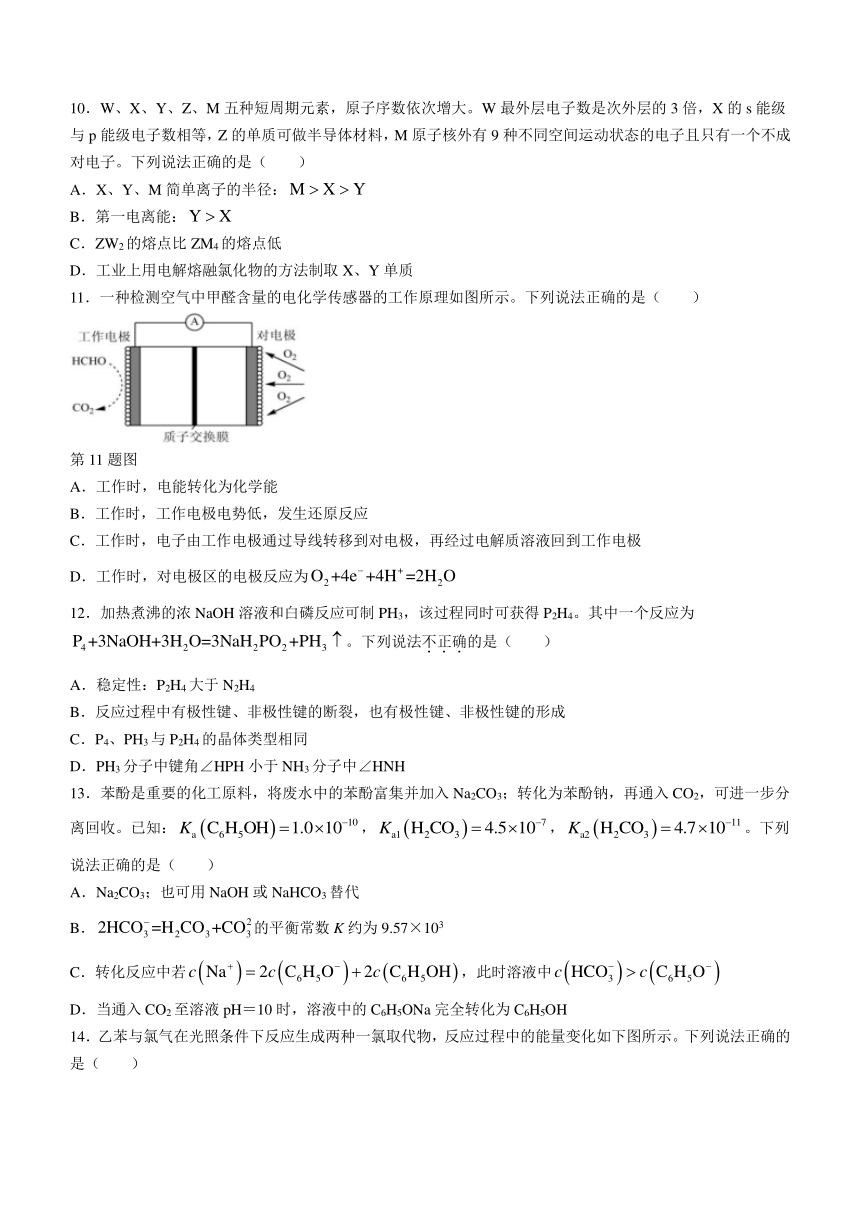 浙江省衢州、丽水、湖州三地市 2023-2024学年高三上学期11月教学质量检测化学试题（含答案）