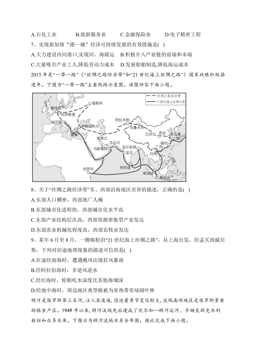 2023-2024学年 人教版（2019）选择性必修二 第四章 国际联系与区域协调发展 单元测试卷(含答案)