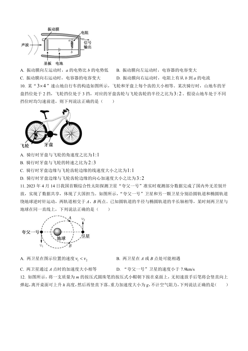 黑龙江省龙东五地市2023-2024学年高三上学期期中联考物理试题（含答案）