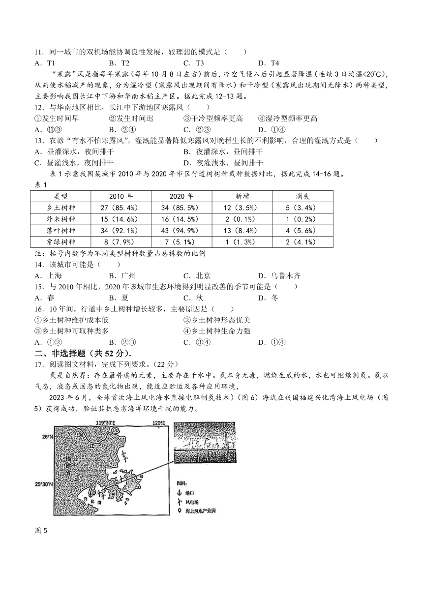 广东省江门市2023-2024学年高三上学期10月调研考试地理试题（含答案）