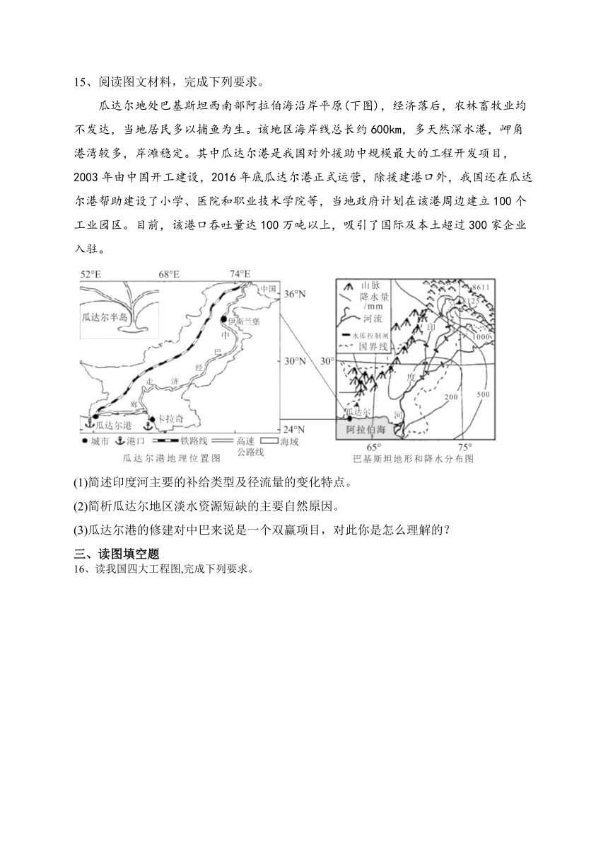 2023-2024学年 人教版（2019）选择性必修二 第四章 国际联系与区域协调发展 单元测试卷(含答案)