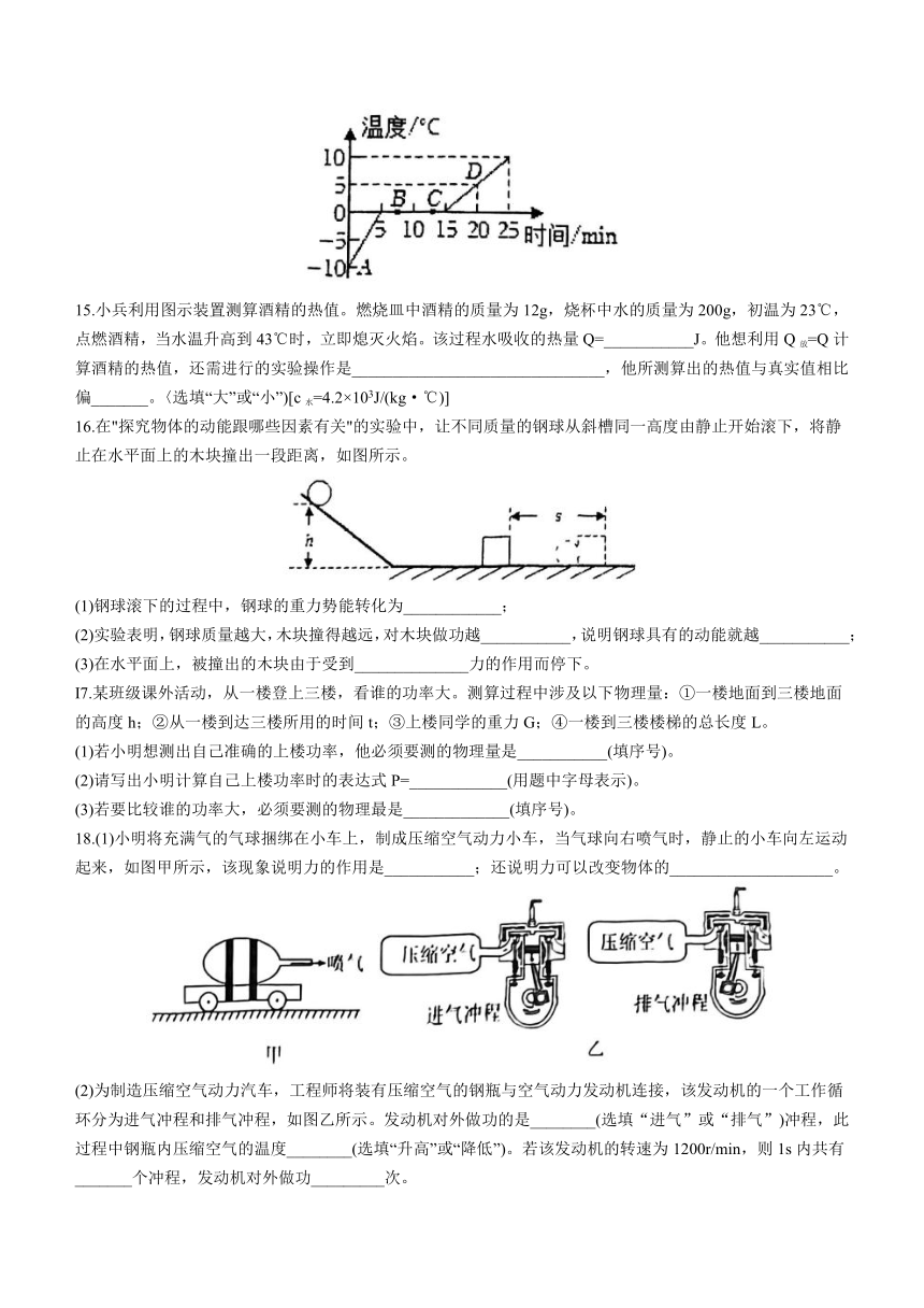 2023-2024学年江苏省苏州园区八校联考九年级上学期期中物理试题（无答案）