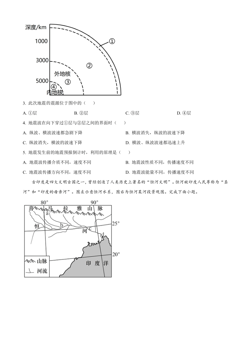 河北省邢台市部分学校2023-2024学年高一上学期期中考试地理试题（ 含解析）