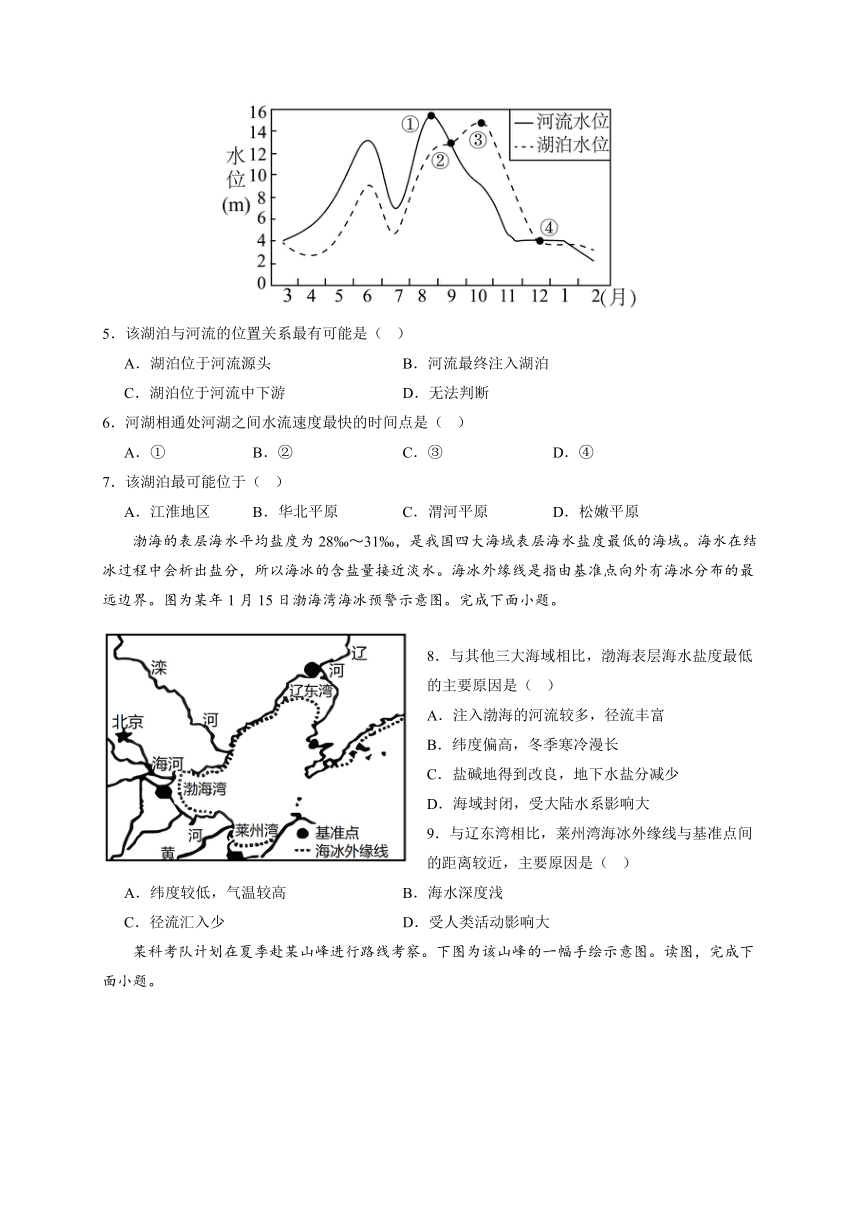 四川省雅安市名山区重点中学2023-2024学年高二上学期12月月考地理试题（含答案）