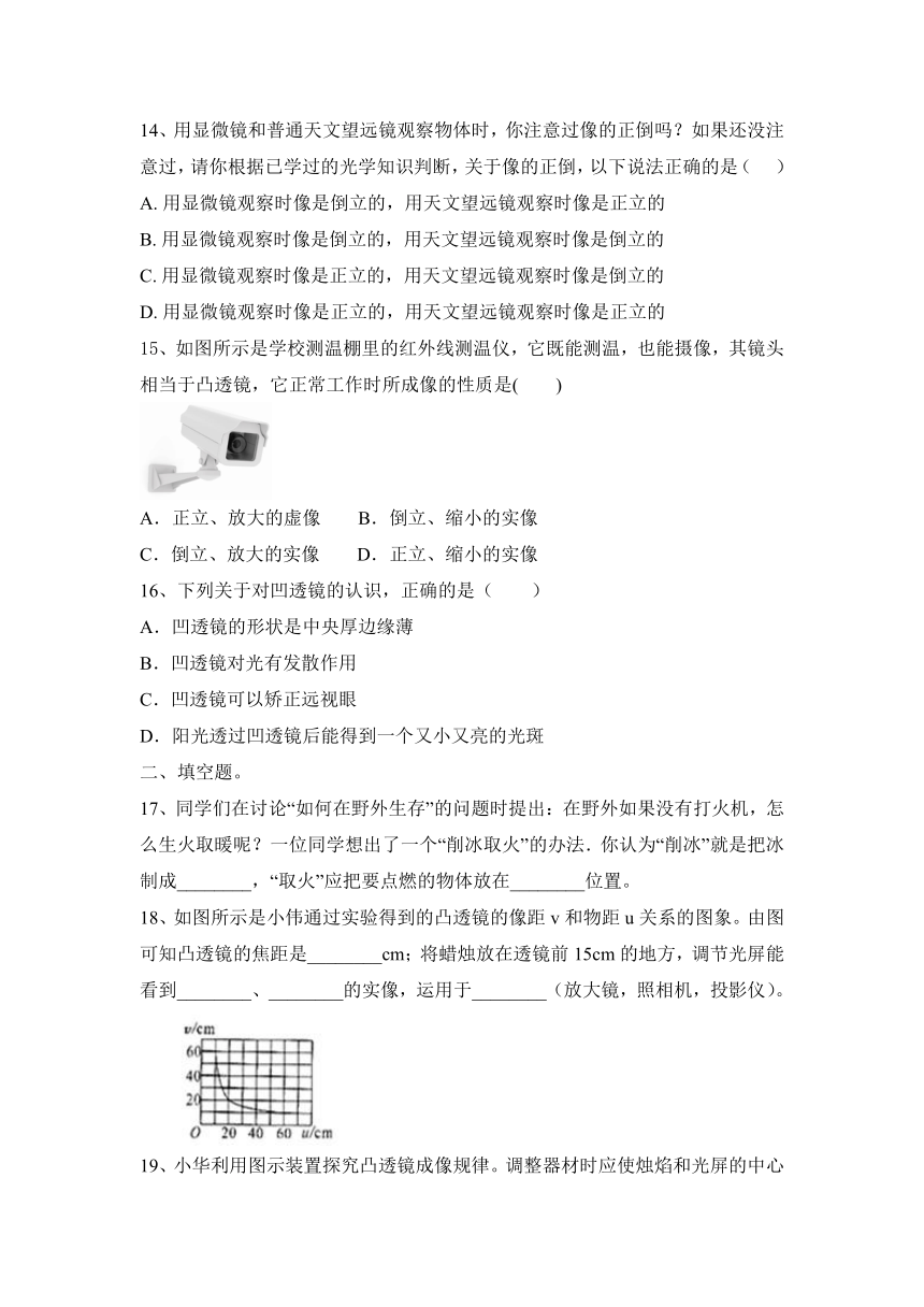 第5章 透镜及其应用 期末复习（含答案）2023—2024学年人教物理八年级上册