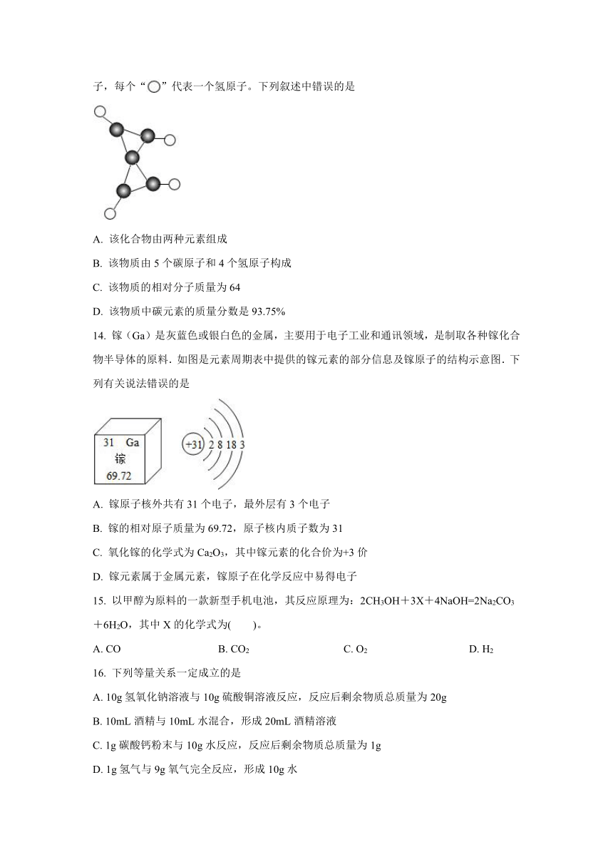 江苏苏州地区2023-2024学年九年级上学期第二次月考模拟化学试题（无答案）