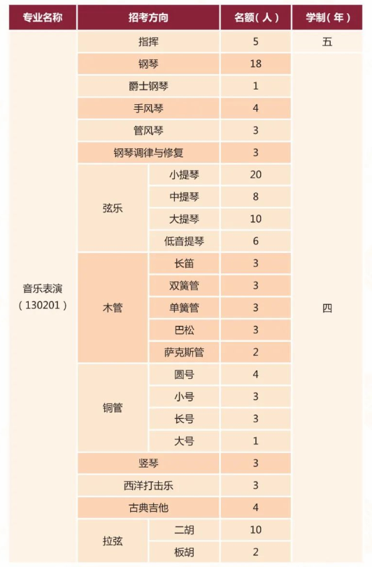 2024年中央音乐学院艺术类校考招生计划