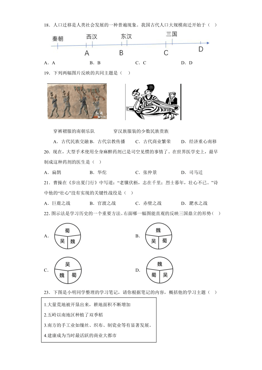 黑龙江省齐齐哈尔市梅里斯达斡尔族区2023-2024学年七年级上学期1月期末历史试题（含解析）