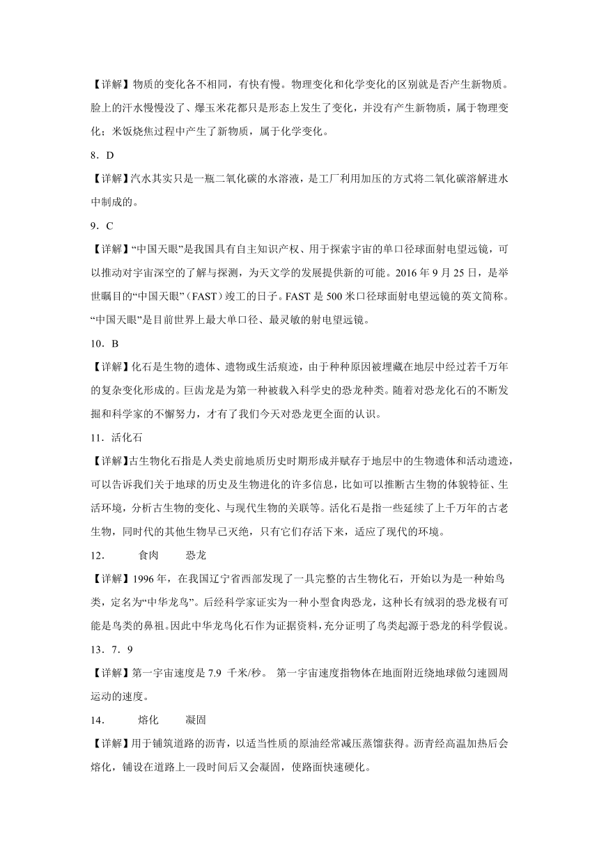 江苏省南京市2023-2024学年六年级上学期科学高频易错期末考前预测卷（苏教版）（含解析）