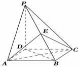 如图，四棱锥的底面是正方形，PD⊥底面ABCD，点E在棱...