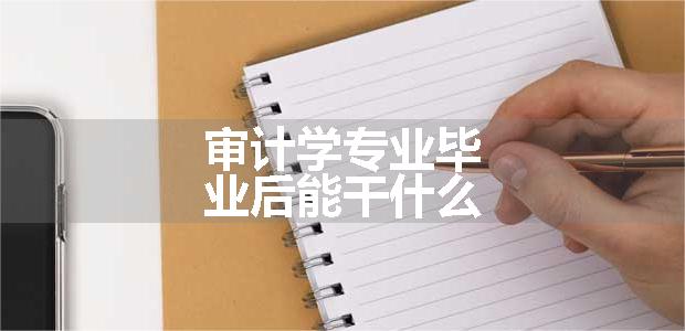 审计学专业毕业后能干什么