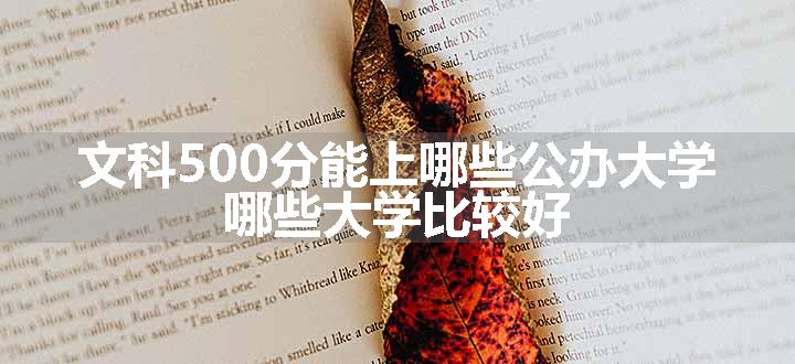 文科500分能上哪些公办大学 哪些大学比较好