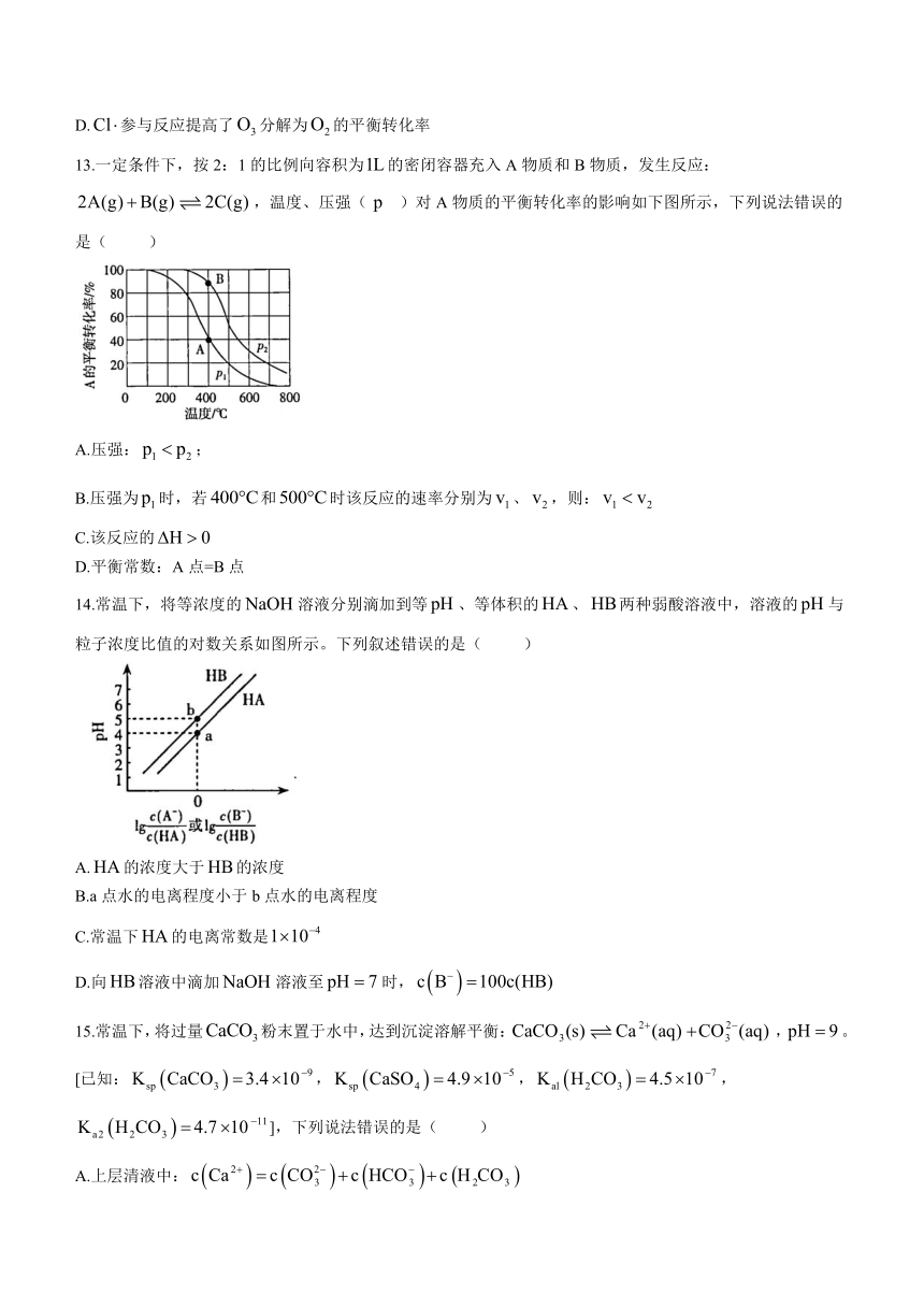 山西省太原市2023-2024学年高二上学期期末学业诊断化学试题（word含答案）