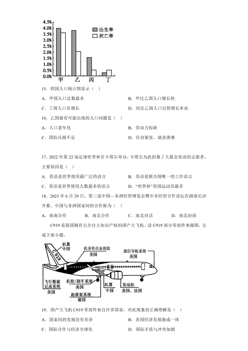 湖南省张家界市永定区2023-2024学年七年级上学期期末考试 地理试题（含解析）