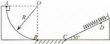 如图所示，水平轨道BC的左端与固定的光滑竖直圆轨道相切与...