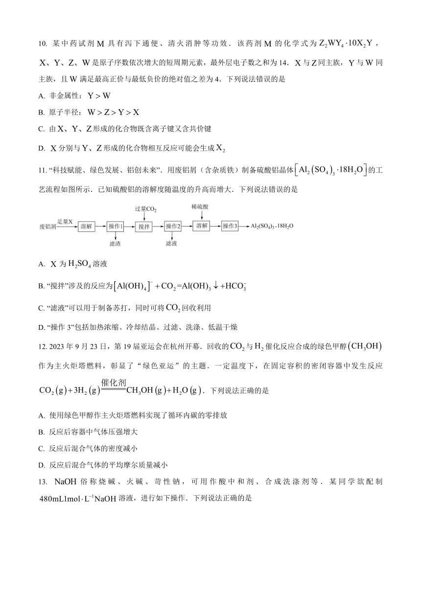 山西省晋中市2023-2024学年高一上学期期末考试 化学（原卷版+解析版）