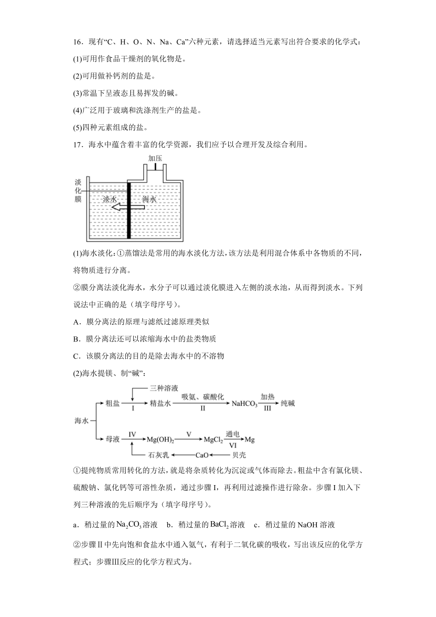 山东省济宁市高新区2023-2024学年九年级上学期期末考试化学试卷（含解析）