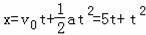 质点做直线运动的位移x与时间t的关系为x=5t+t2（各物理量均...