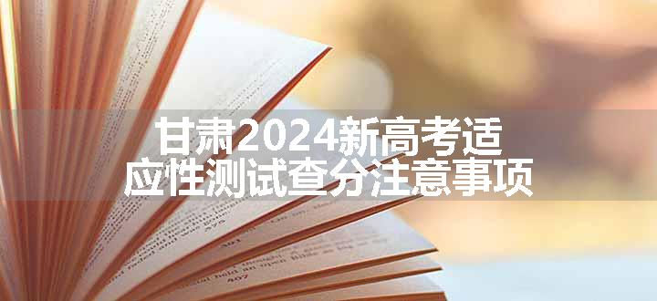 甘肃2024新高考适应性测试查分注意事项