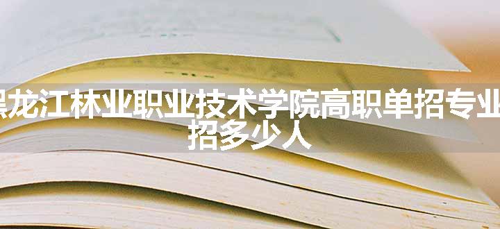 2024黑龙江林业职业技术学院高职单招专业及计划 招多少人