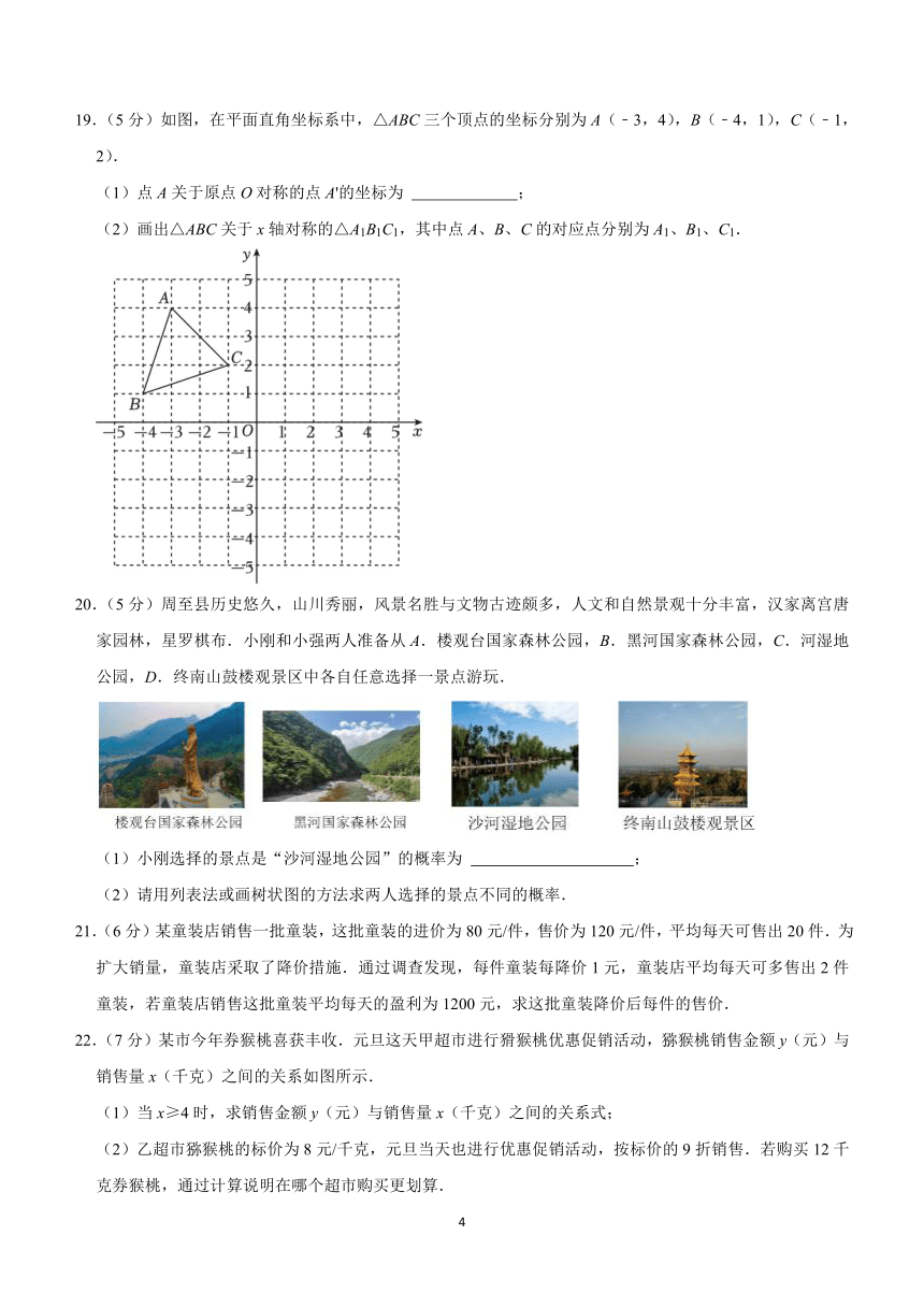 2024年陕西省西安市周至县中考数学一模试卷(含解析)