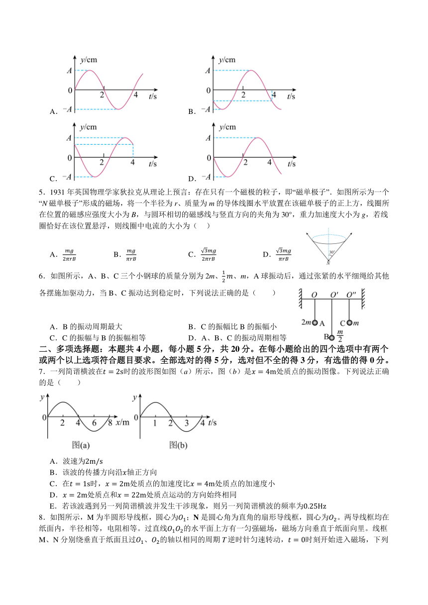 湖南省株洲市第十三中学2023-2024学年高二上学期期末检测物理试卷（含答案）