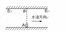 如图所示，某人由A点划船渡河，船头指向始终与河岸垂直，则...