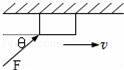 如图所示，质量为m的物体在恒力F作用下沿天花板做匀速直线...