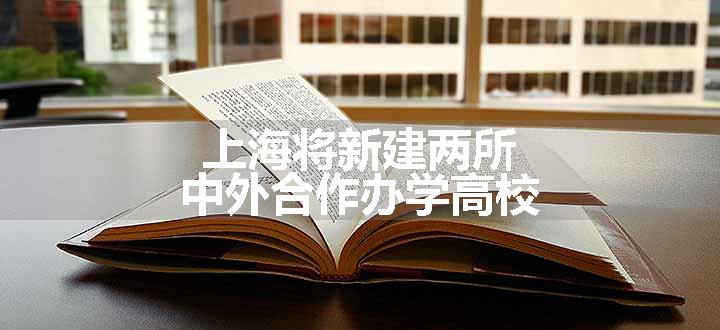 上海将新建两所中外合作办学高校