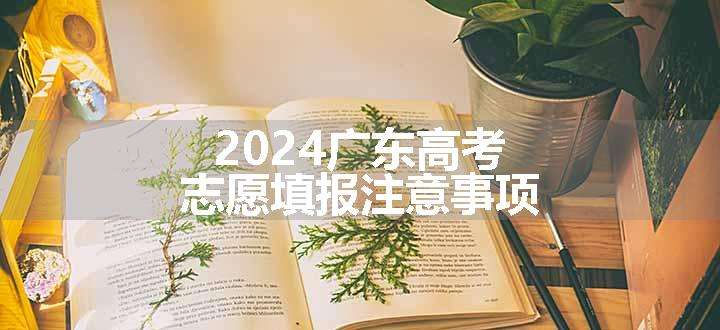 2024广东高考志愿填报注意事项