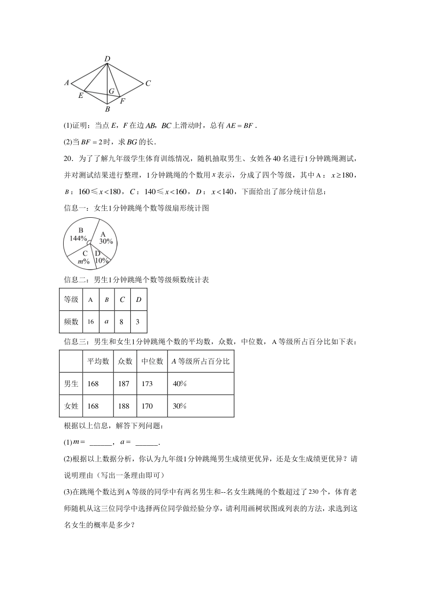 2024年浙江省温州市中考一模数学试题(含解析)