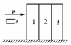 如图所示，在水平面上固定着三个完全相同的木块，一子弹以水平速度v...