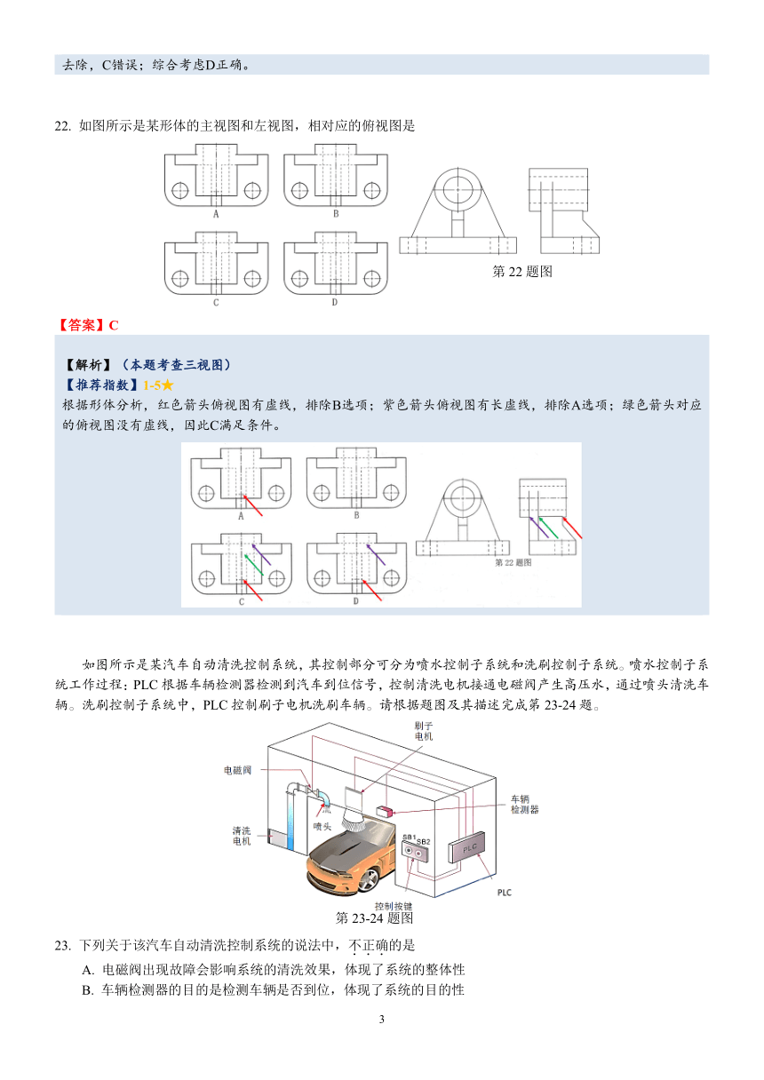 2024年3月宁波十校高三联考通用技术卷全解析 PDF版