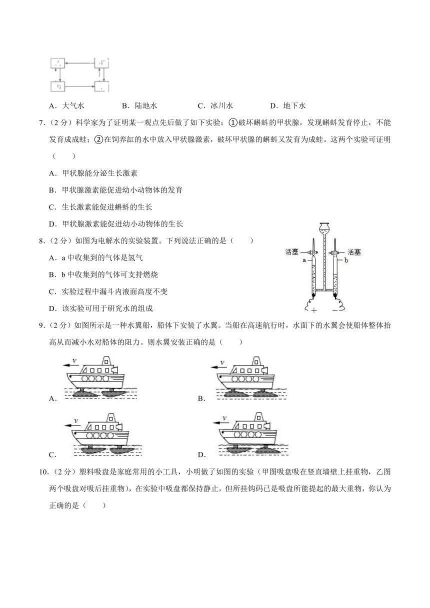 浙江省绍兴市嵊州市2020-2021学年八年级上学期期末科学试卷（含答案）