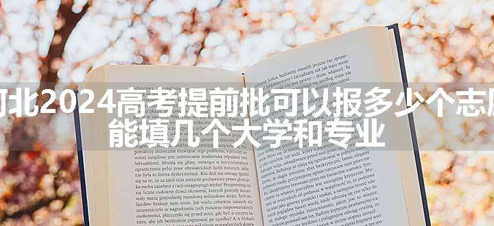 河北2024高考提前批可以报多少个志愿 