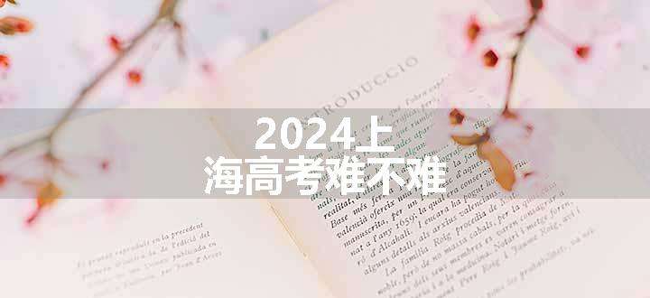 2024上海高考难不难