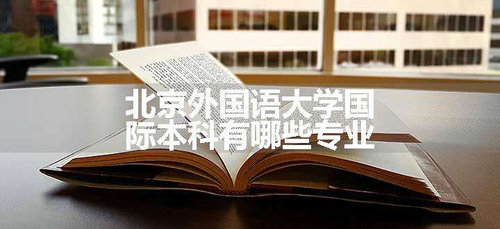 北京外国语大学国际本科有哪些专业