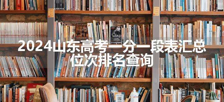 2024山东高考一分一段表汇总 位次排名查询